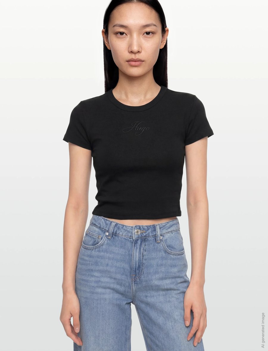 HUGO - Delanor_3 - crop tops - black - 3