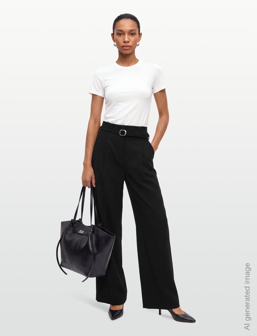 HUGO - Halmea - hosen mit weitem bein - black - 0