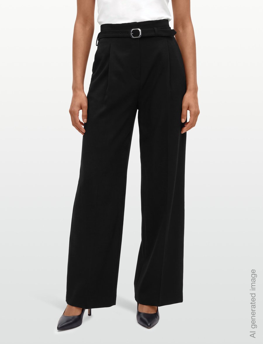HUGO - Halmea - hosen mit weitem bein - black - 3