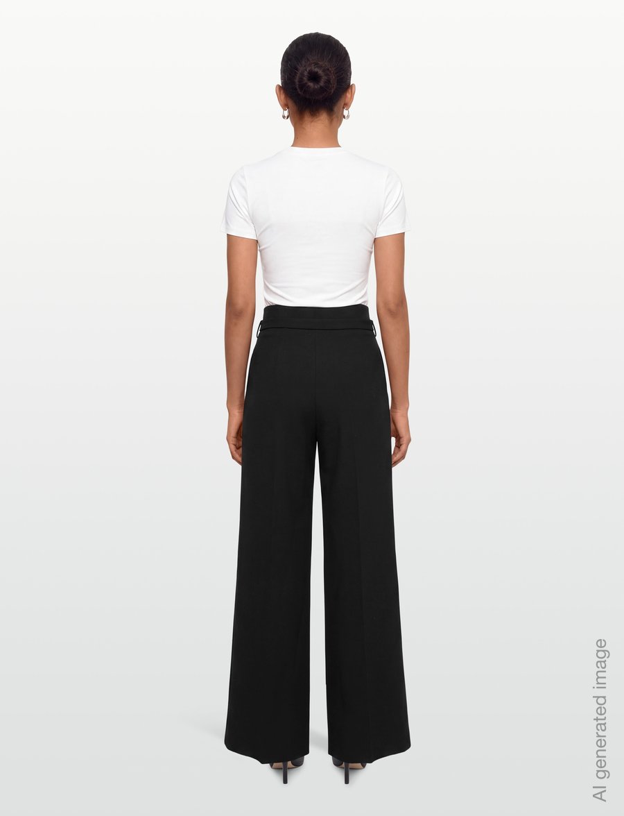 HUGO - Halmea - hosen mit weitem bein - black - 4
