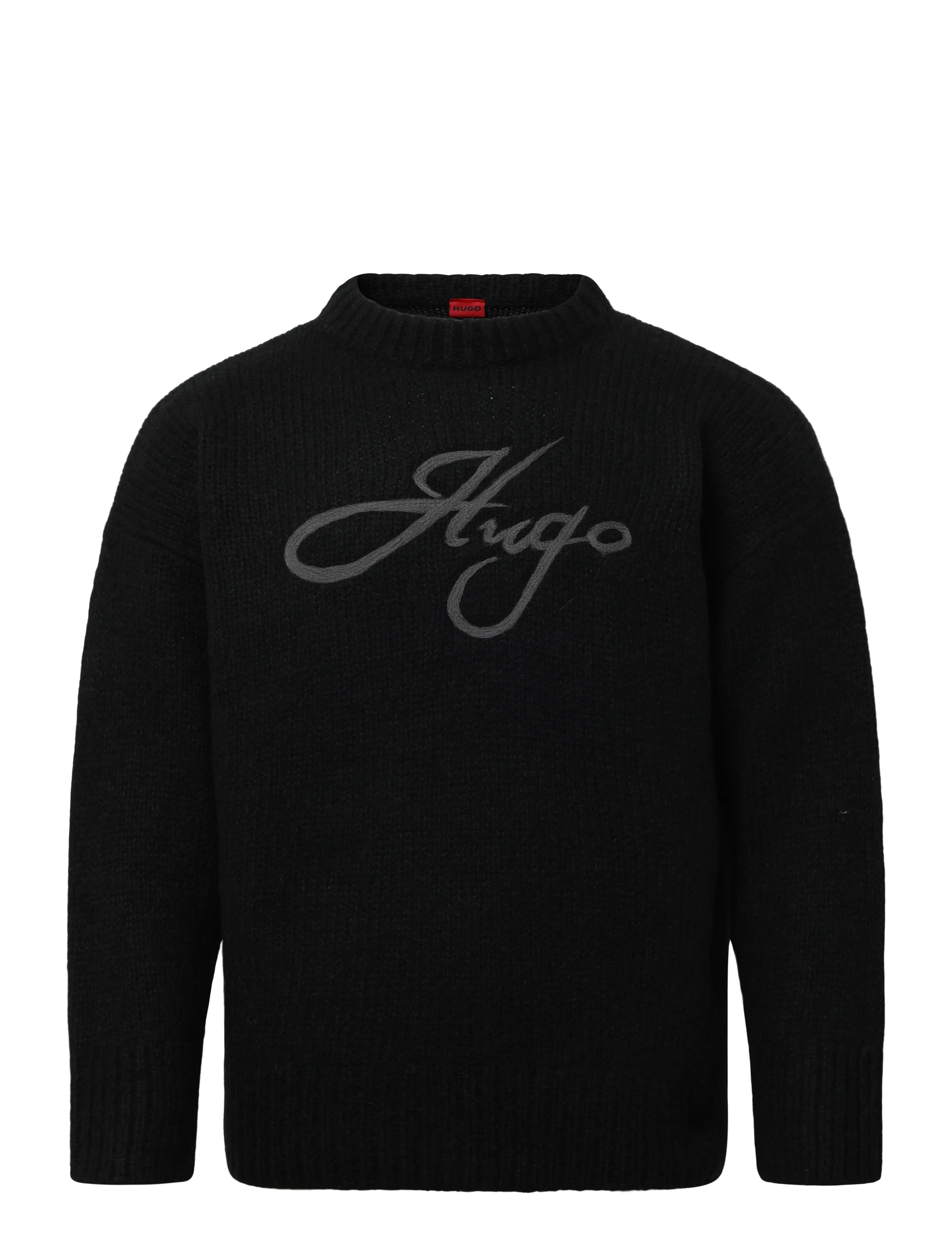 HUGO Sloguinny - Stickat - BLACK / black