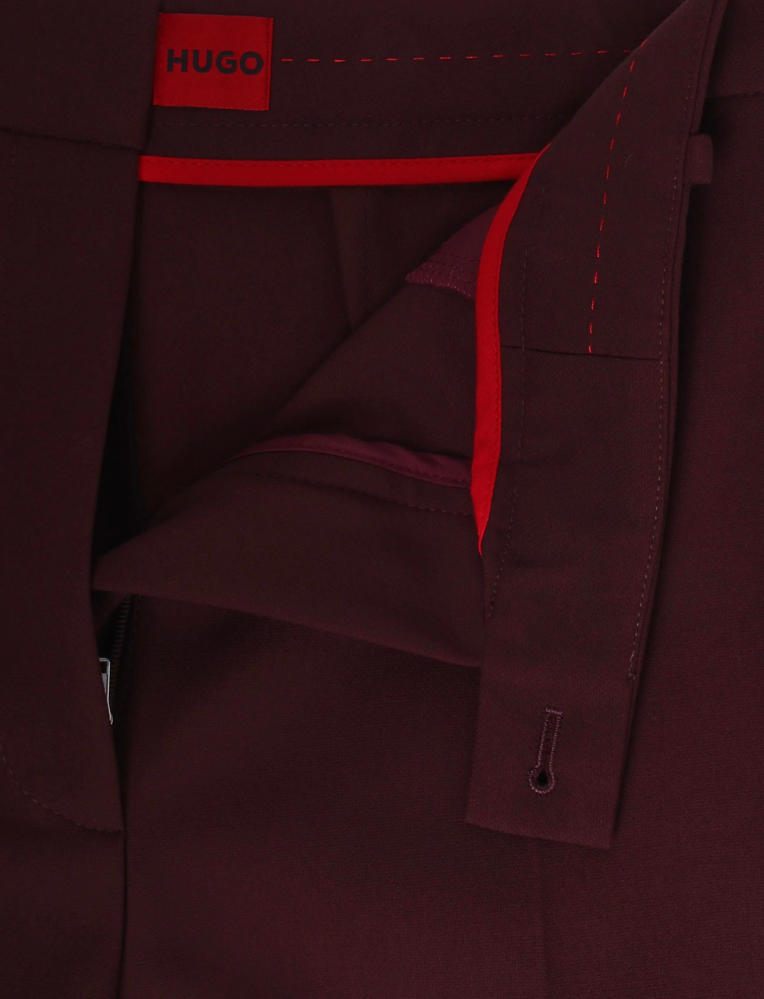 HUGO - Hambala - straight leg trousers - brown overflow - 3