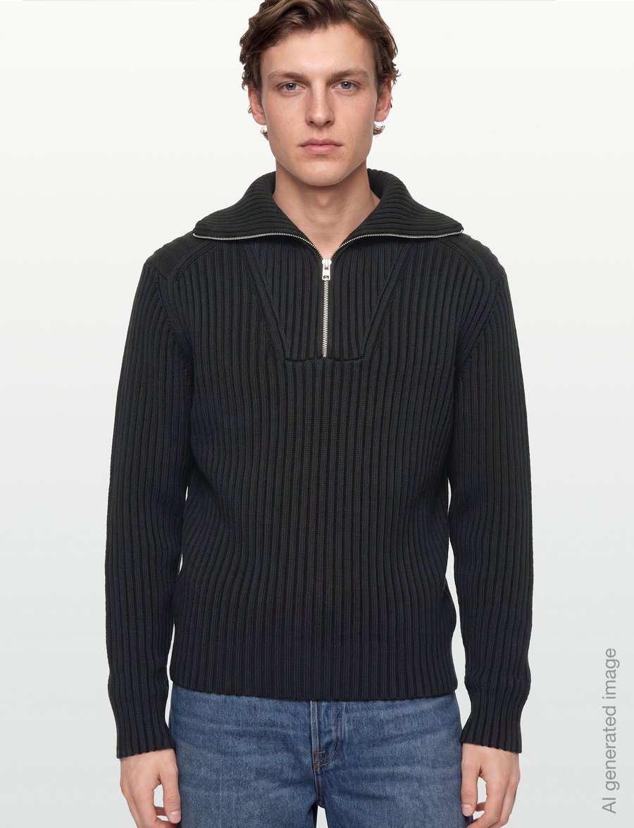HUGO - Srithon - half zip-tröjor - black - 3