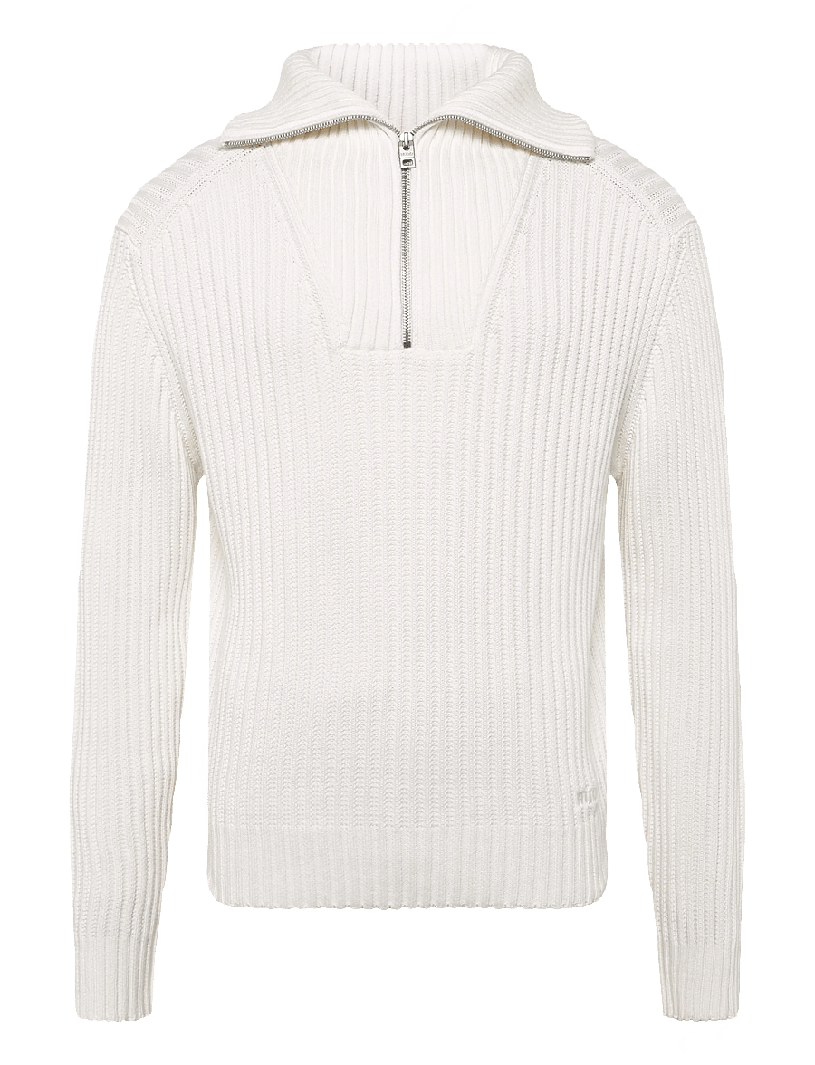 HUGO - Srithon - pullover mit halbem reißverschluss - natural - 0