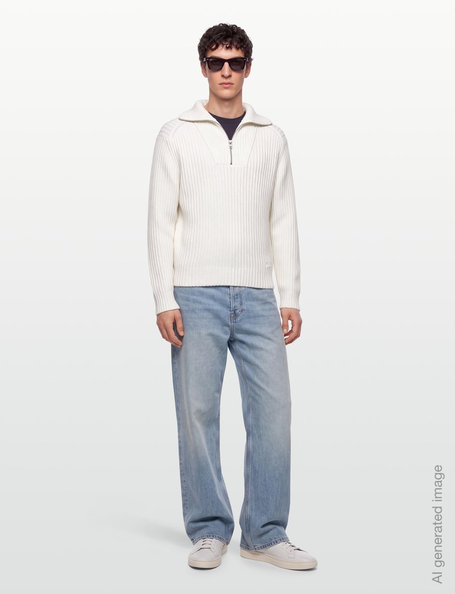HUGO - Srithon - half zip jumpers - natural - 0