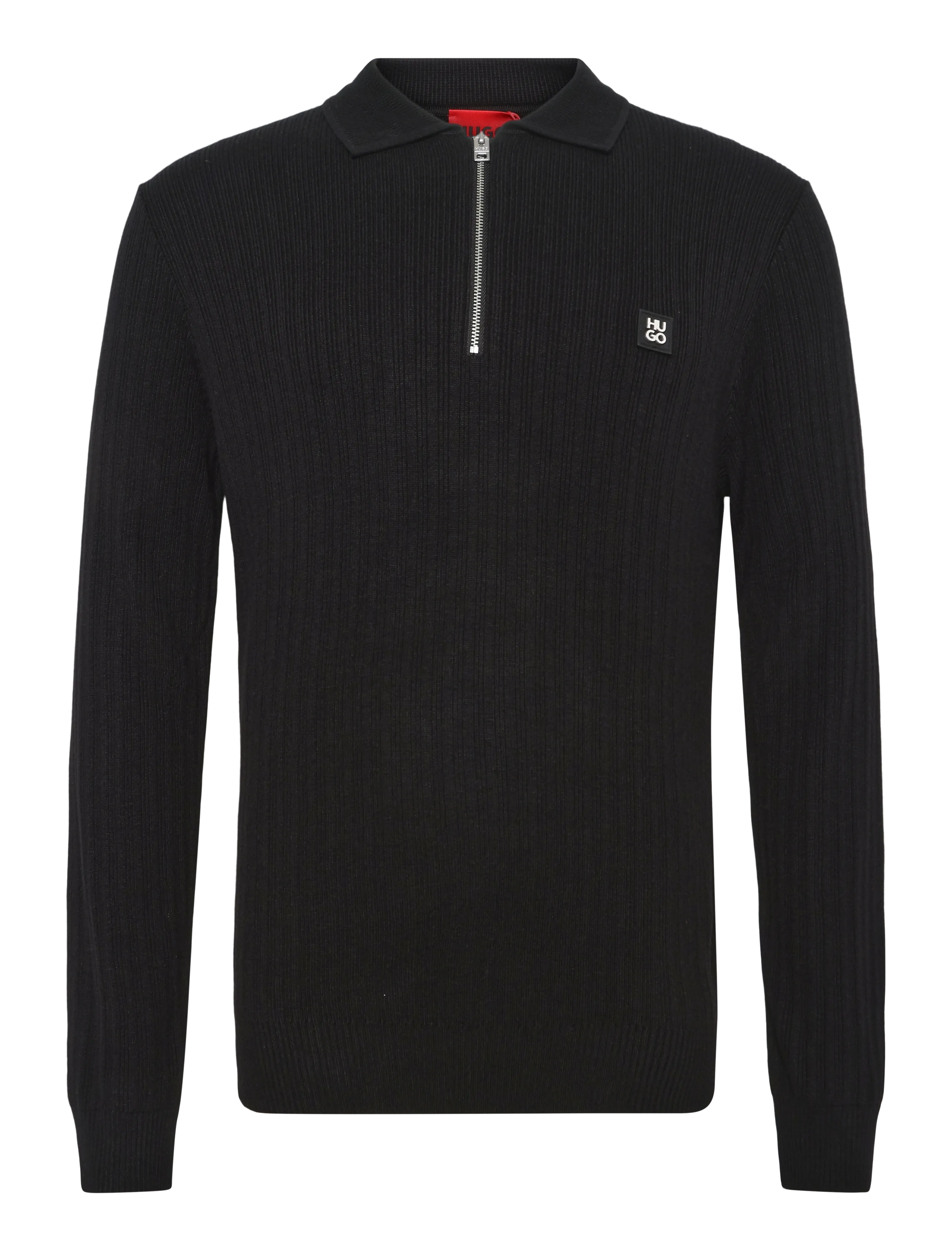 HUGO Sastaron - Halfzip strik - BLACK / black