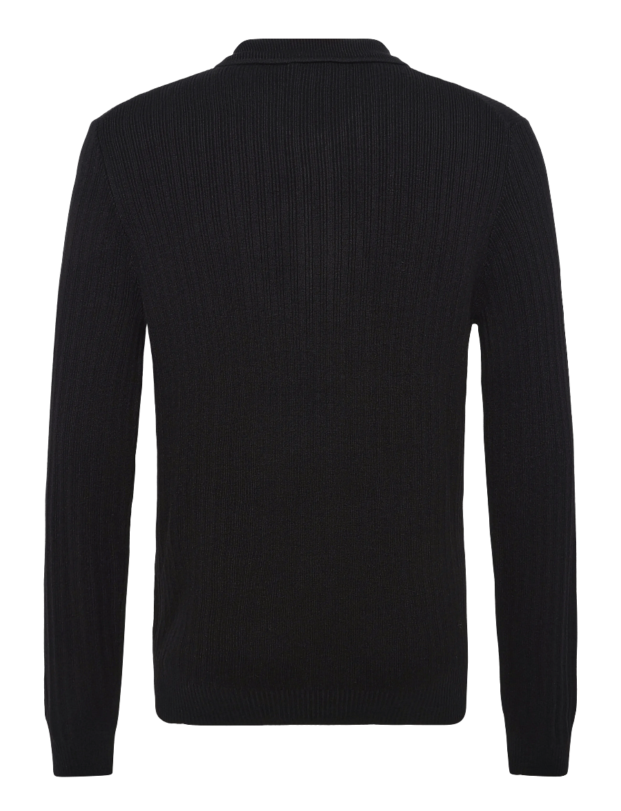 HUGO - Sastaron - poloer i strik med lange ærmer - black - 1
