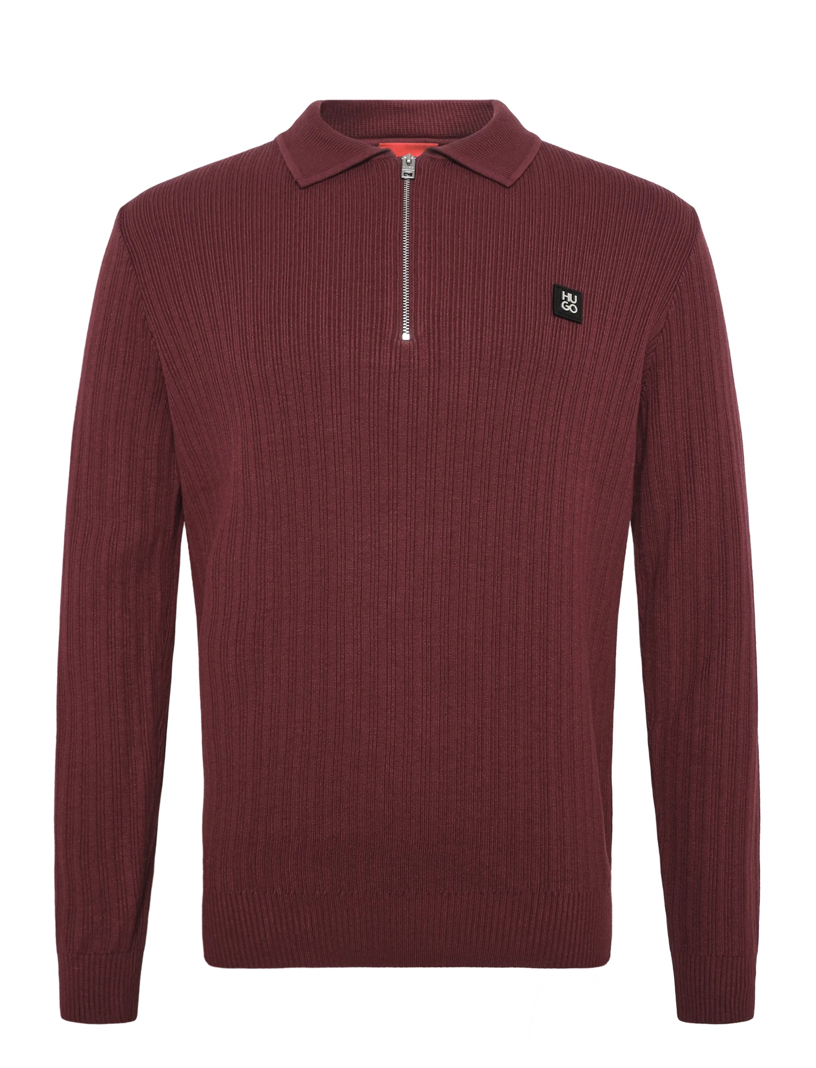 HUGO Sastaron - Halfzip strik - DARK PINK / burgundy