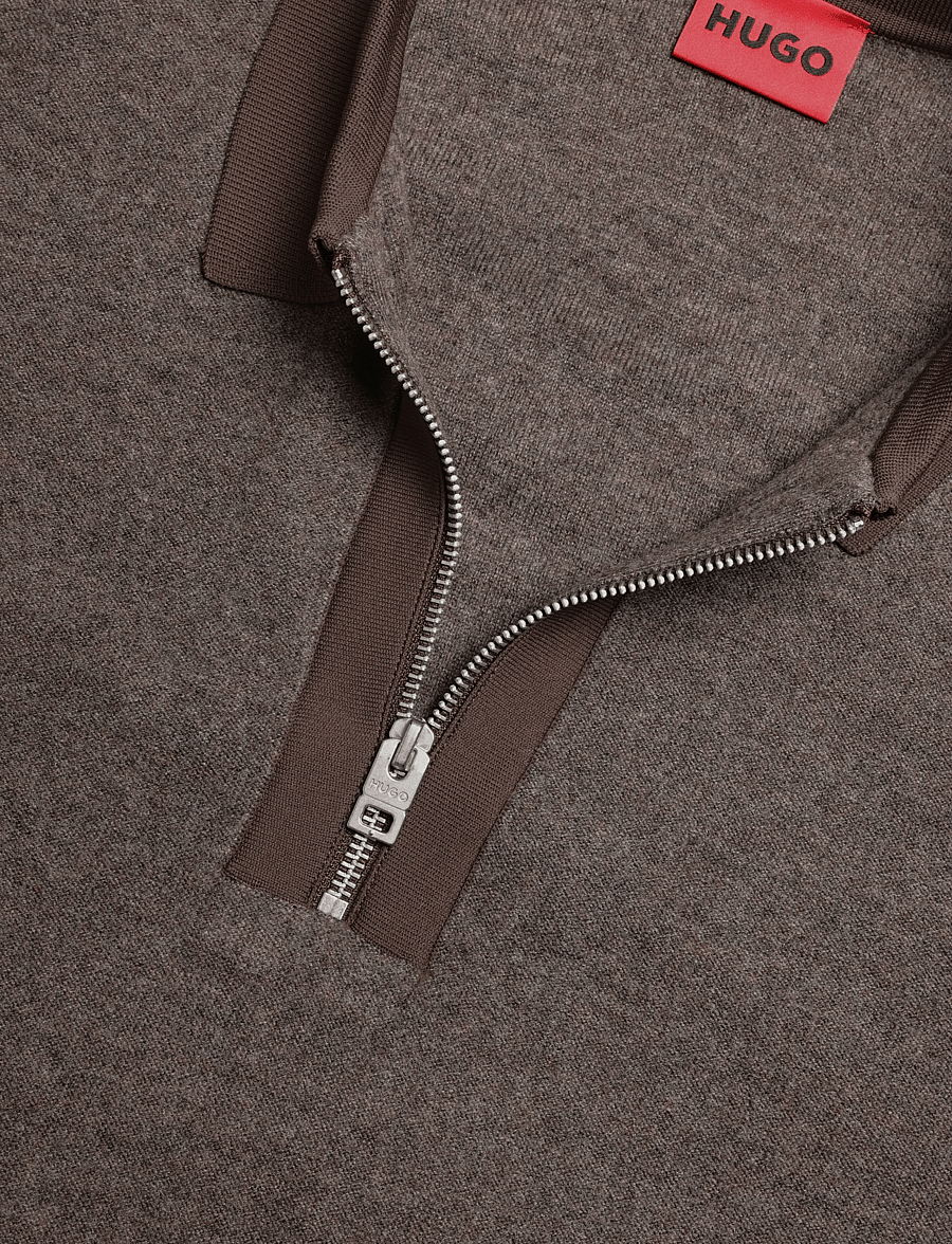 HUGO - Solonin - langärmelige strick-polohemden - brown overflow - 2