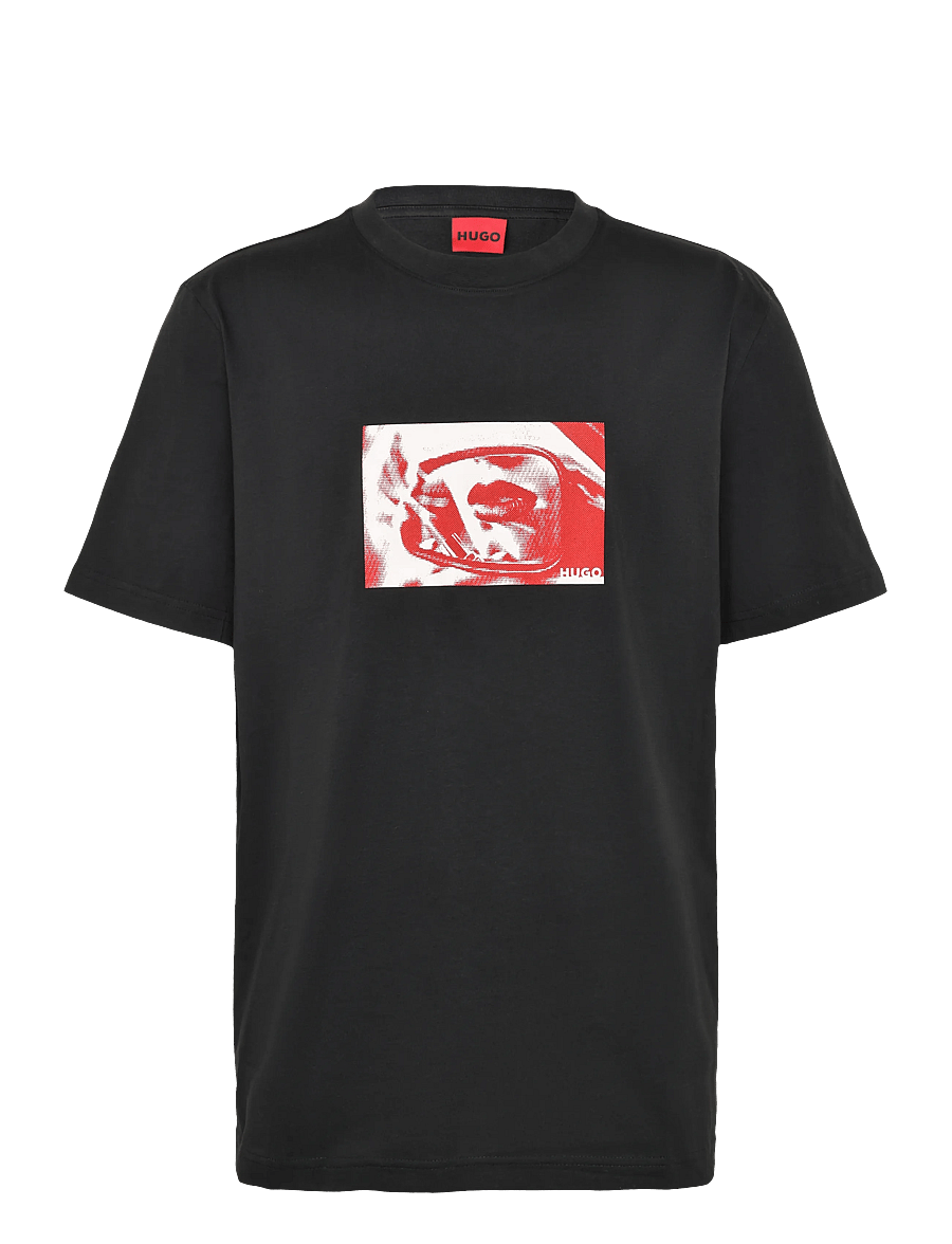 HUGO - Dirom - kortärmade t-shirts - black - 0