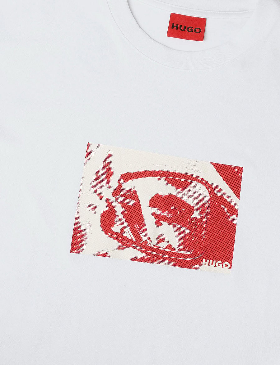 HUGO - Dirom - kurzärmelige t-shirts - white - 2