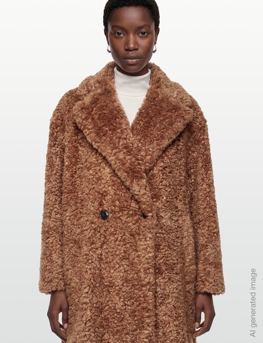 HUGO - Malite-1 - kunstpelz - brown overflow - 3