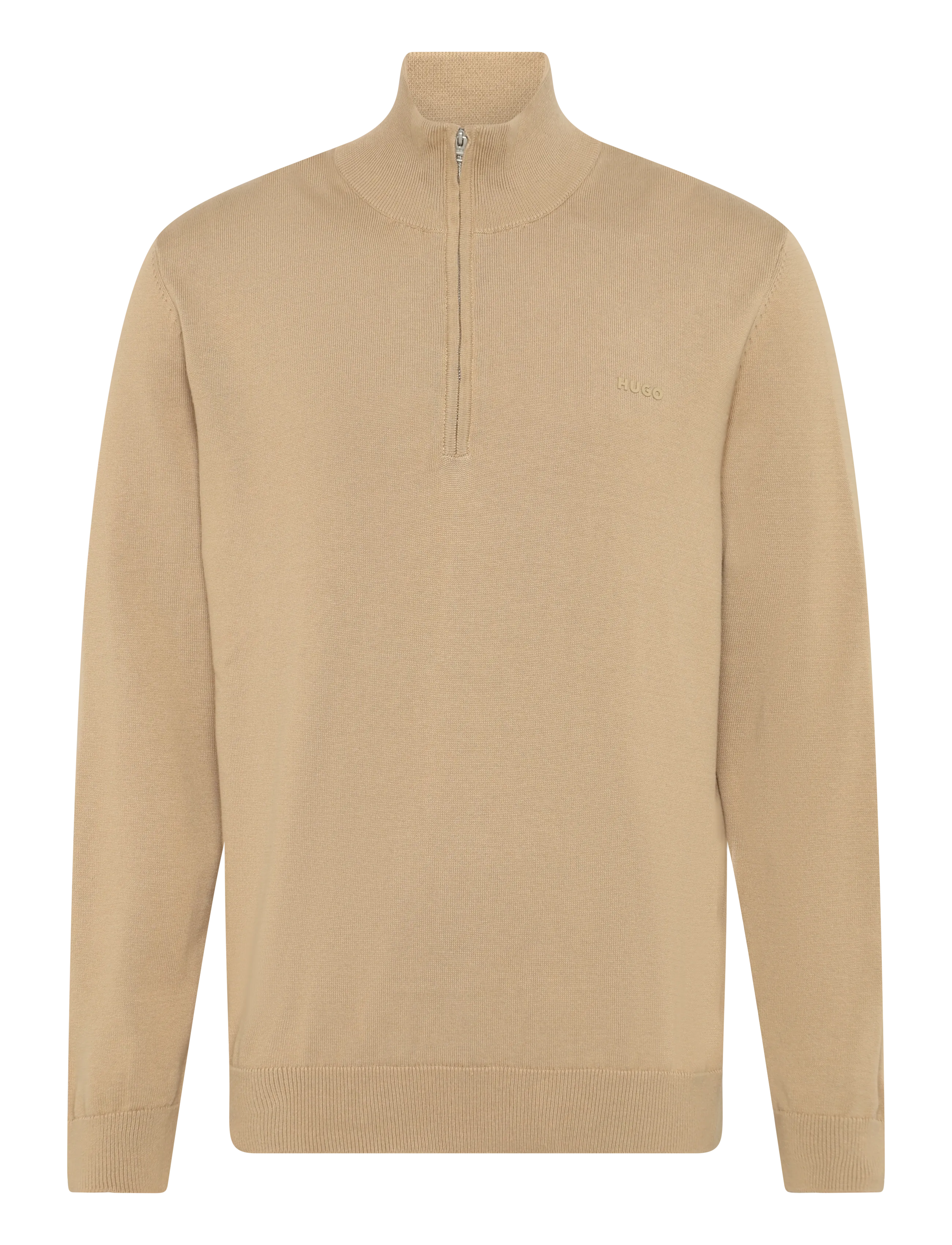 HUGO San Quintus-C2 - Pullover mit halbem Reißverschluss - MEDIUM BEIGE / beige