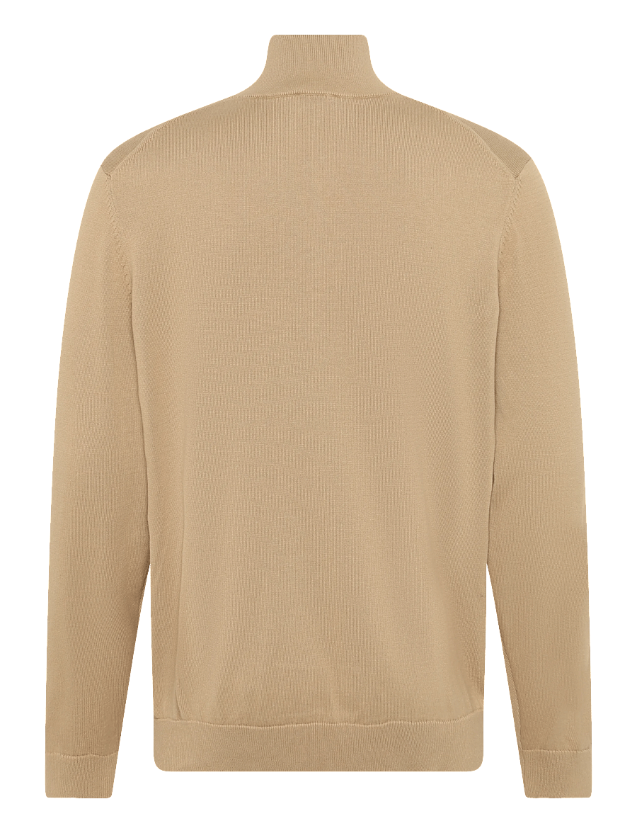 HUGO - San Quintus-C2 - pullover mit halbem reißverschluss - medium beige - 1