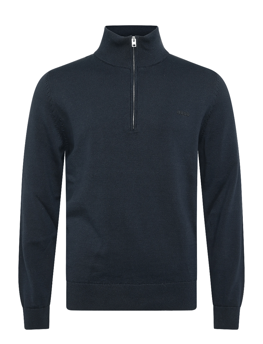 HUGO - San Quintus-C2 - pullover mit halbem reißverschluss - navy - 0