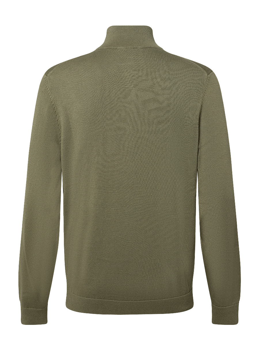 HUGO - San Quintus-C2 - pullover mit halbem reißverschluss - open green - 1