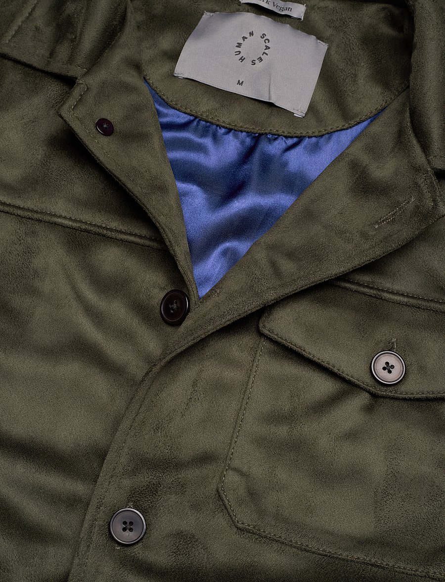Human Scales - Mark Vegan Suede Jacket - moss green - 2
