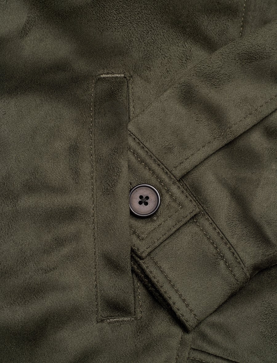Human Scales - Mark Vegan Suede Jacket - moss green - 3