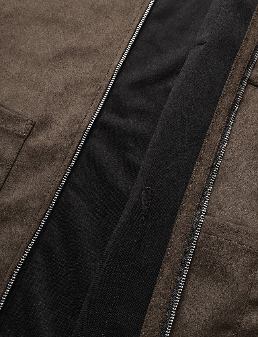 Human Scales - Rickard Vegan Suede Jacket - frühlingsjacken - taupe - 4