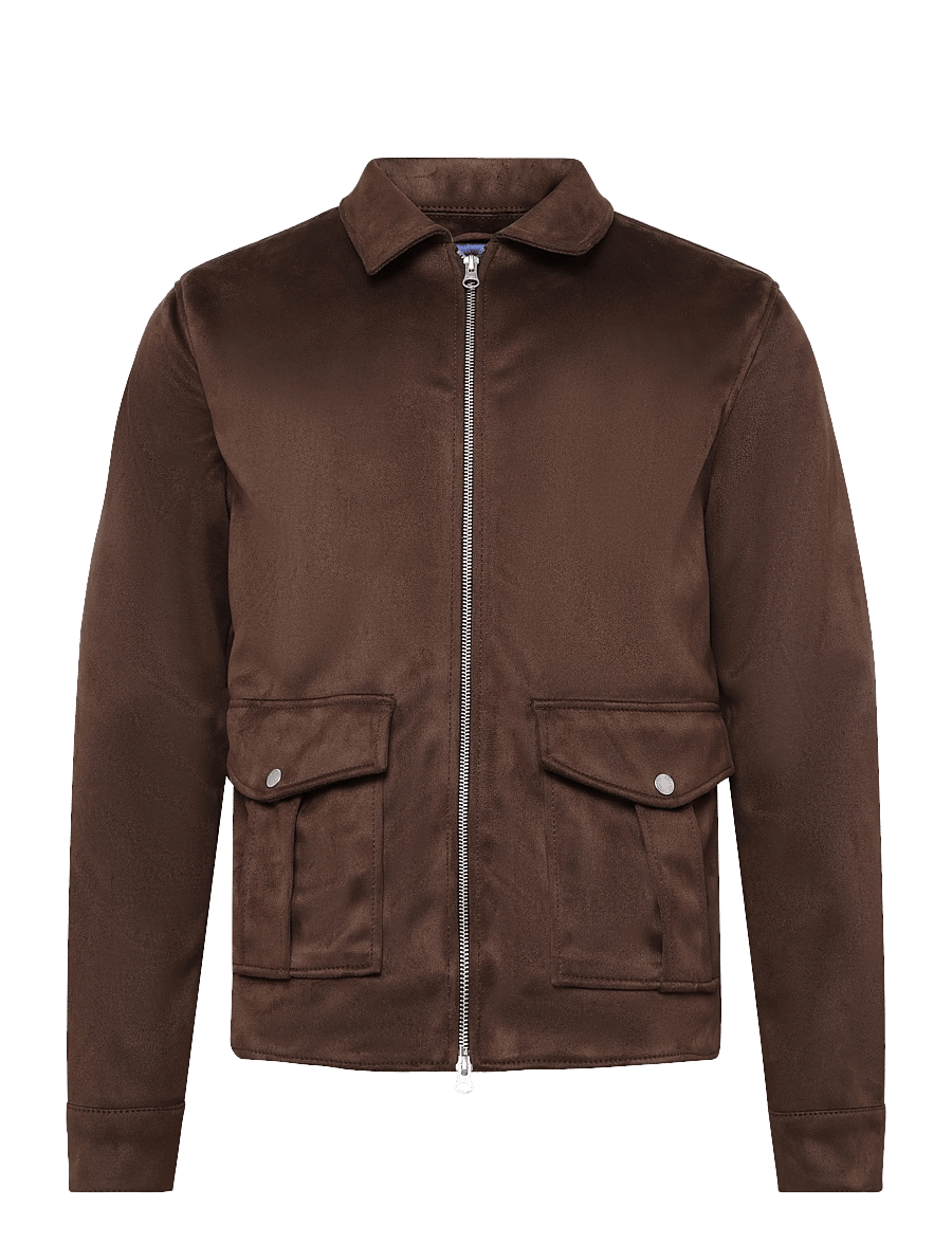 Human Scales - Seth Vegan Suede Jacket - kevadjoped - dk brown - 0