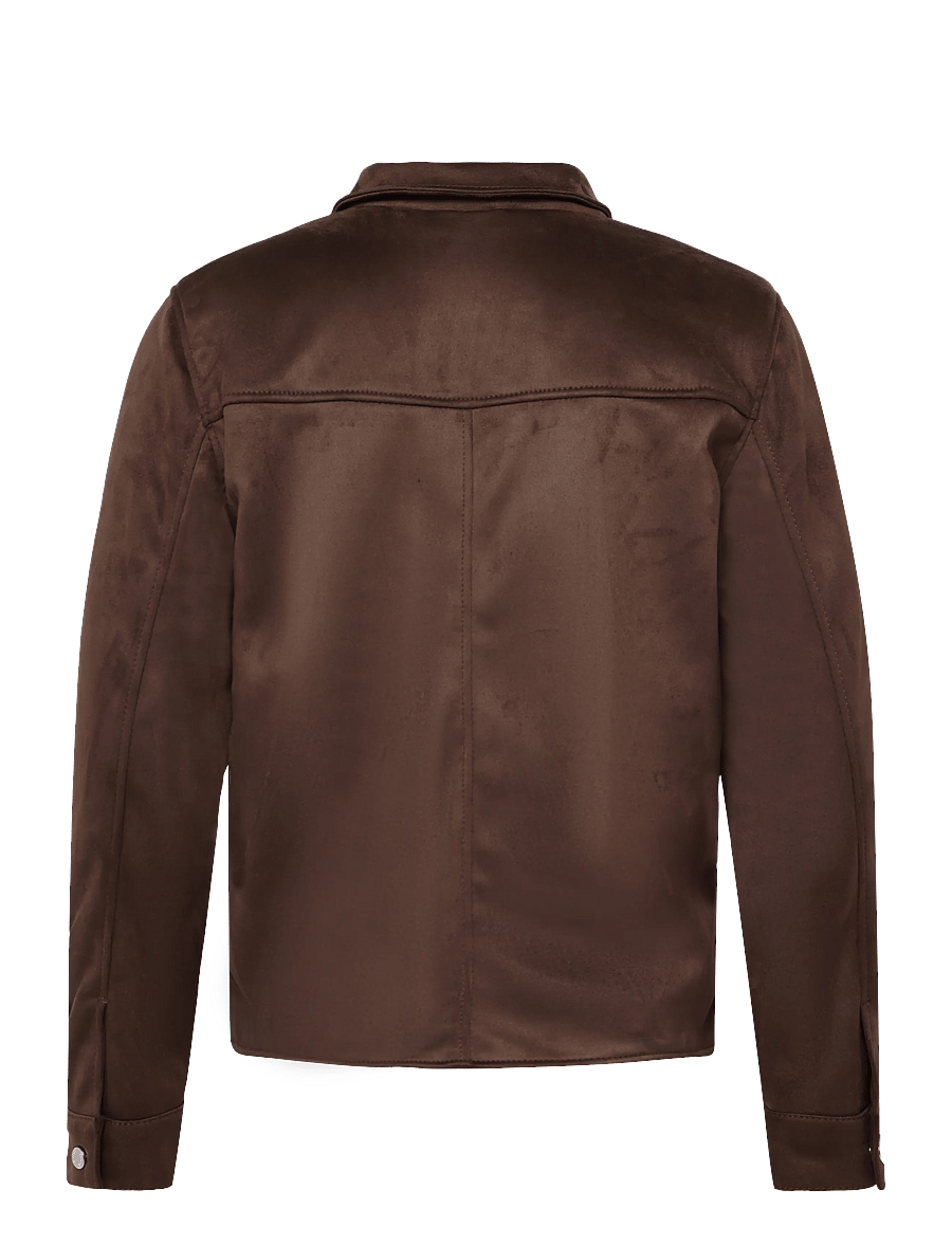 Human Scales - Seth Vegan Suede Jacket - kevadjoped - dk brown - 1