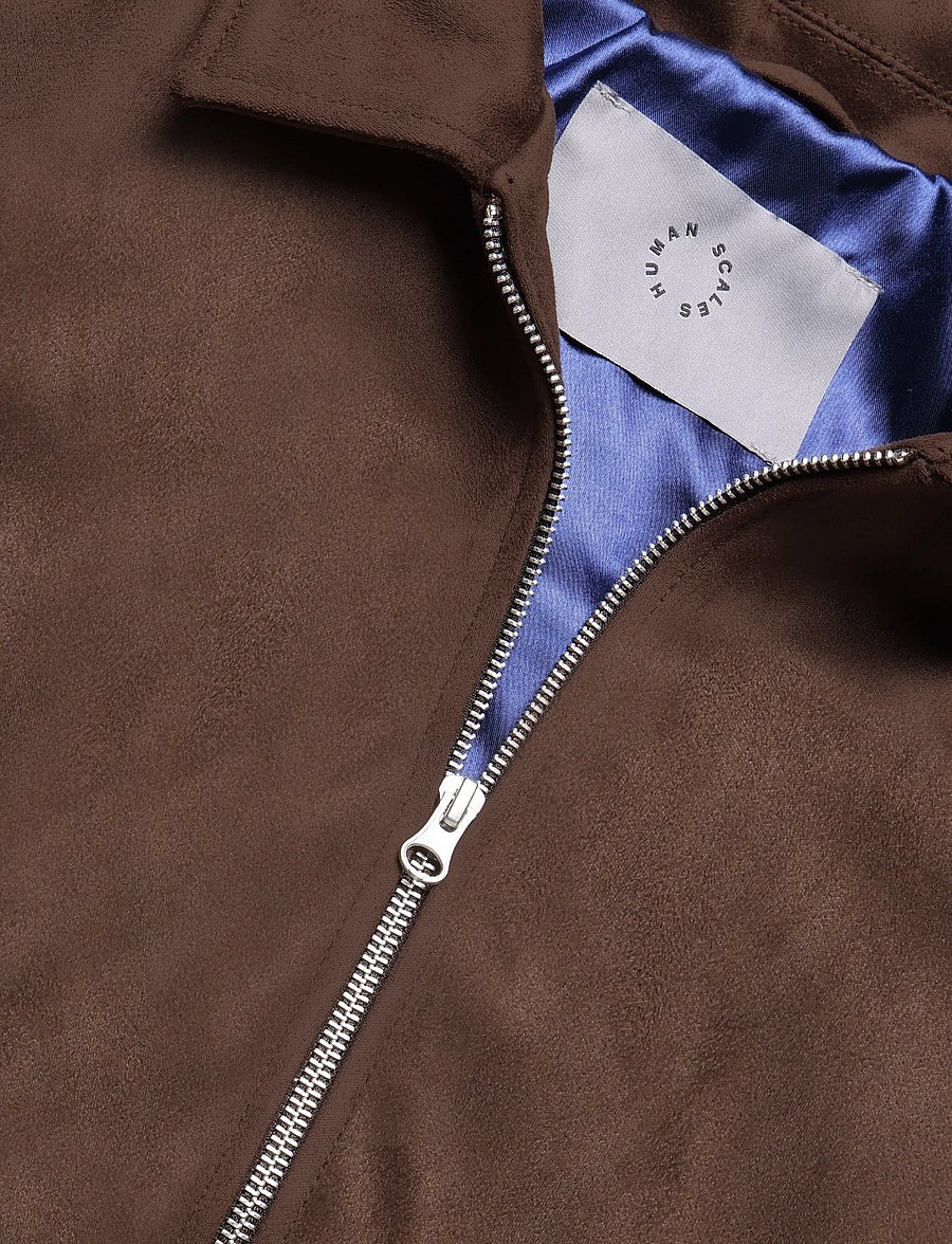 Human Scales - Seth Vegan Suede Jacket - kevadjoped - dk brown - 2