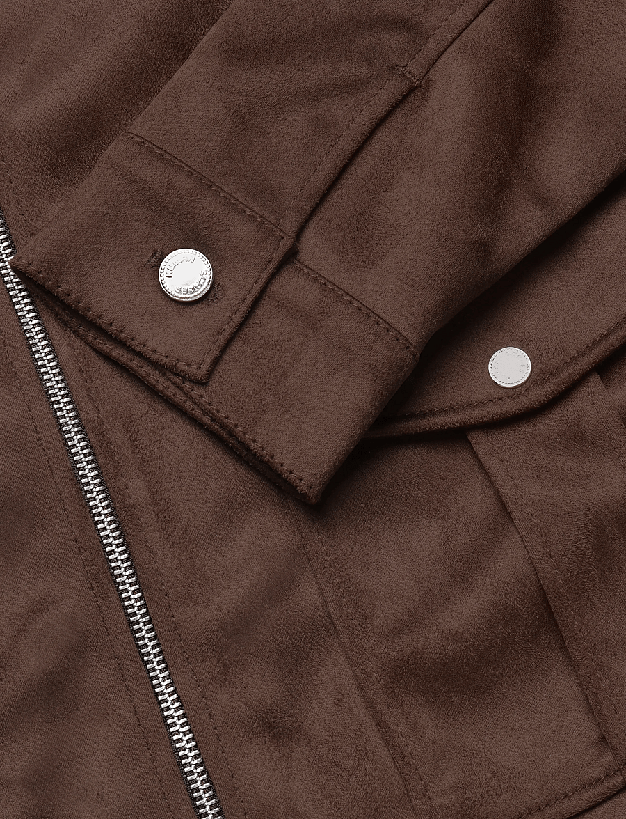 Human Scales - Seth Vegan Suede Jacket - kevadjoped - dk brown - 3