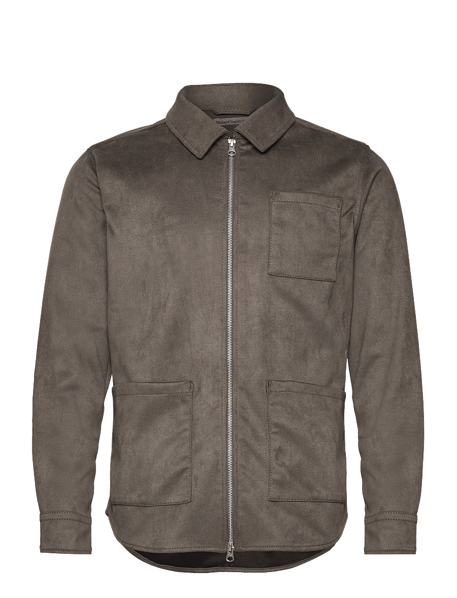 Human Scales - Rickard Vegan Suede Jacket - sügisjoped - grey - 0