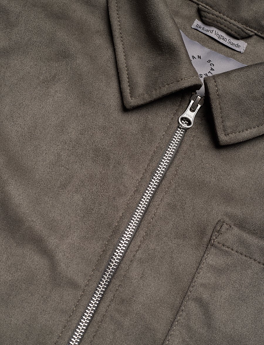 Human Scales - Rickard Vegan Suede Jacket - sügisjoped - grey - 2