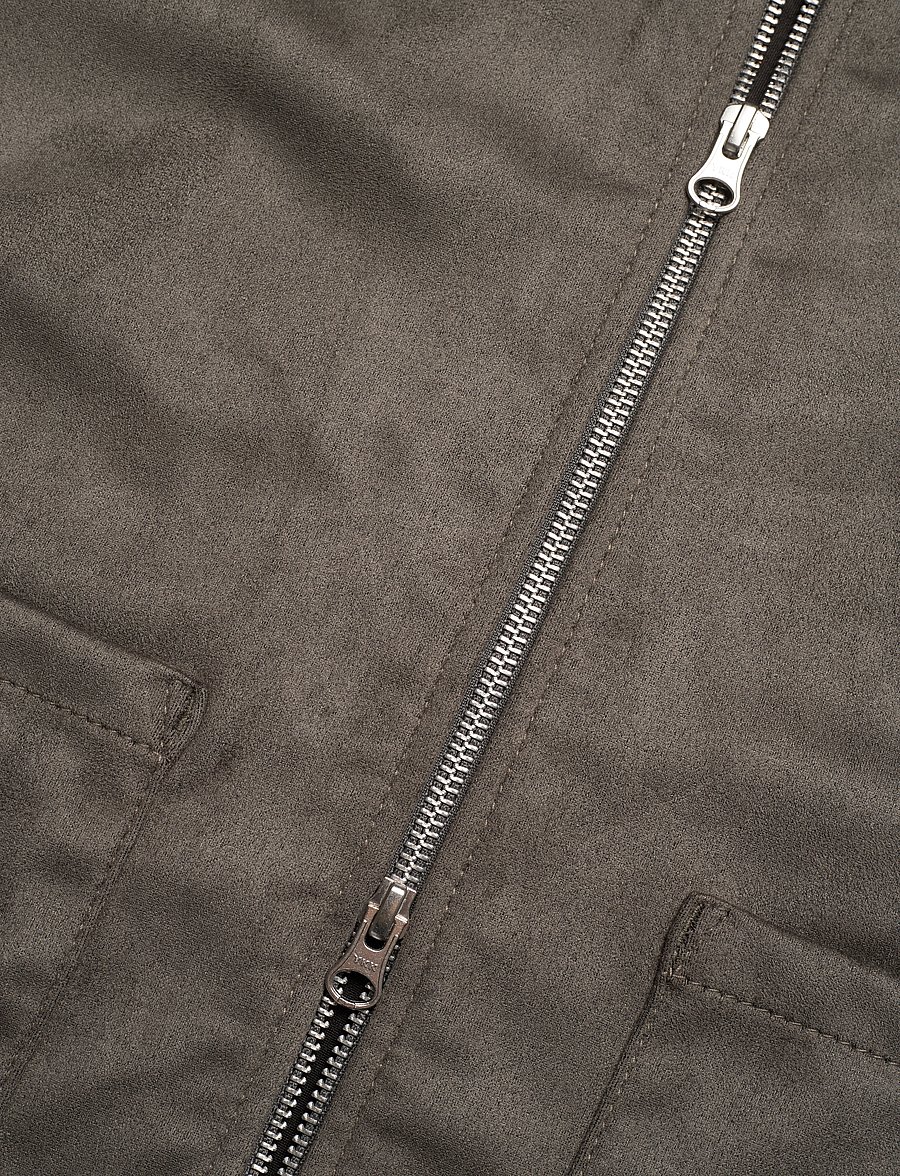 Human Scales - Rickard Vegan Suede Jacket - sügisjoped - grey - 3