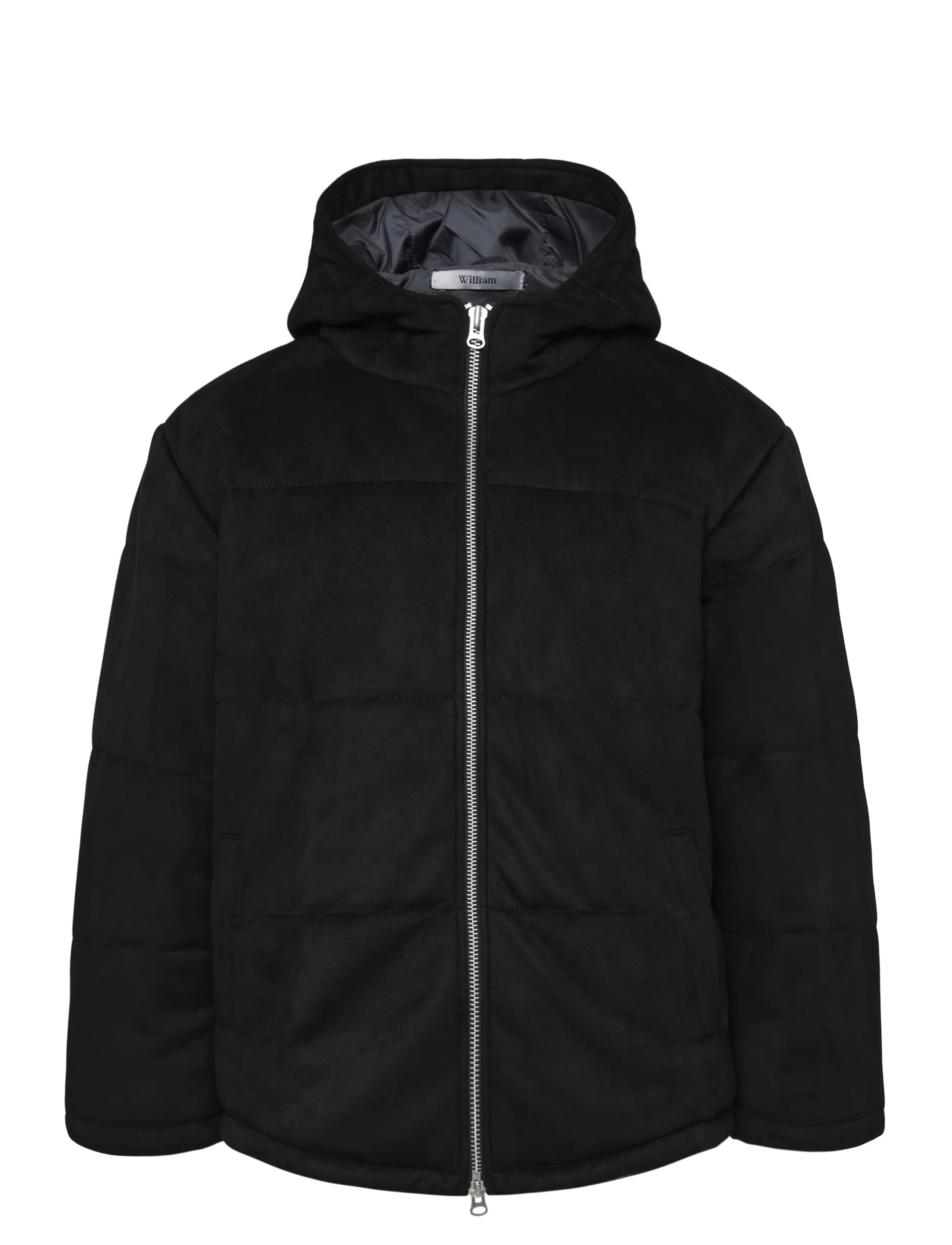 Human Scales William O.s Vegan Suede Puffer Jacket, L, Jackets, Schwarz - Padded Männerswear