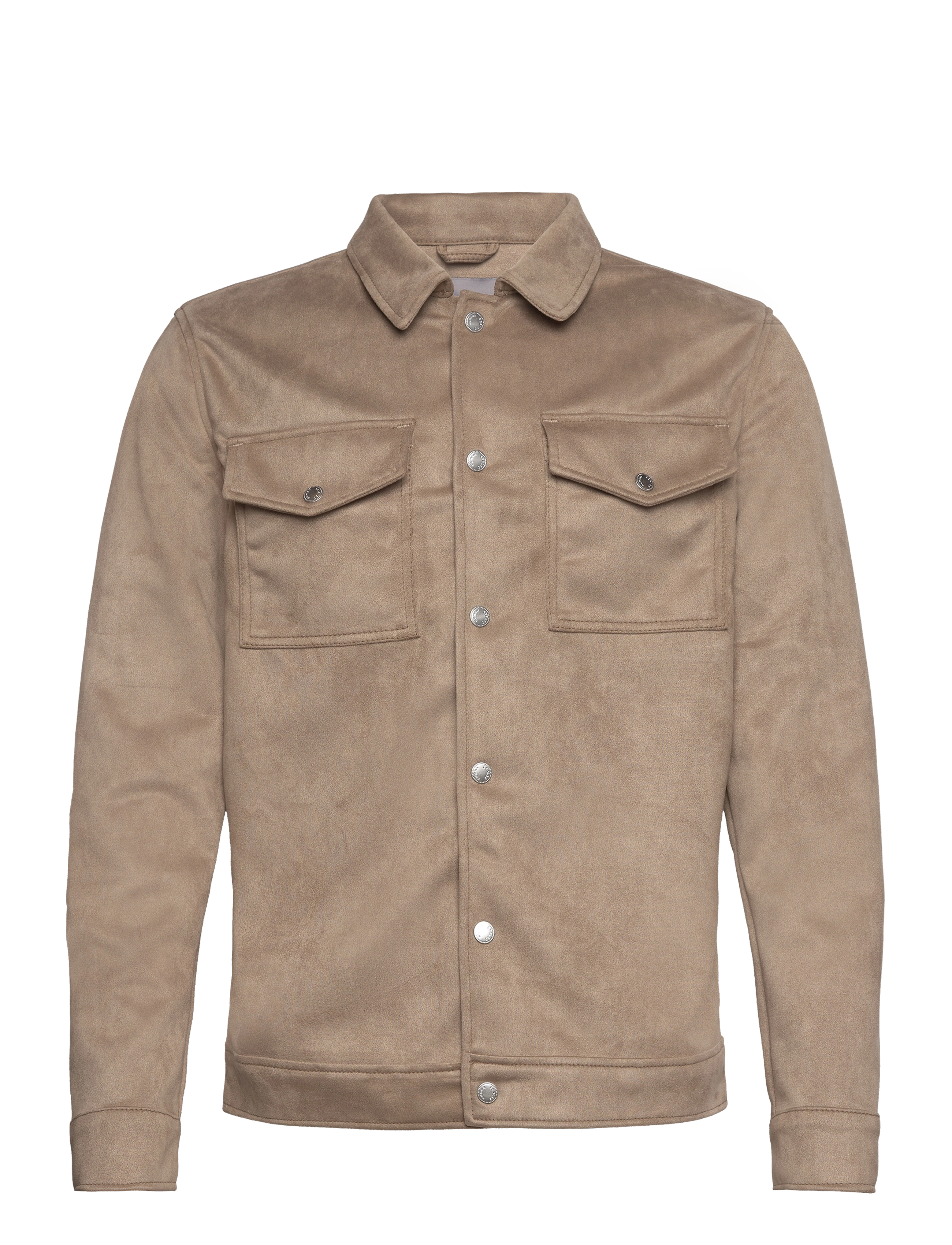 Human Scales Lenny Vegan Suede Jacket, Mænd, Skjortejakke, Grå, Str: XXL