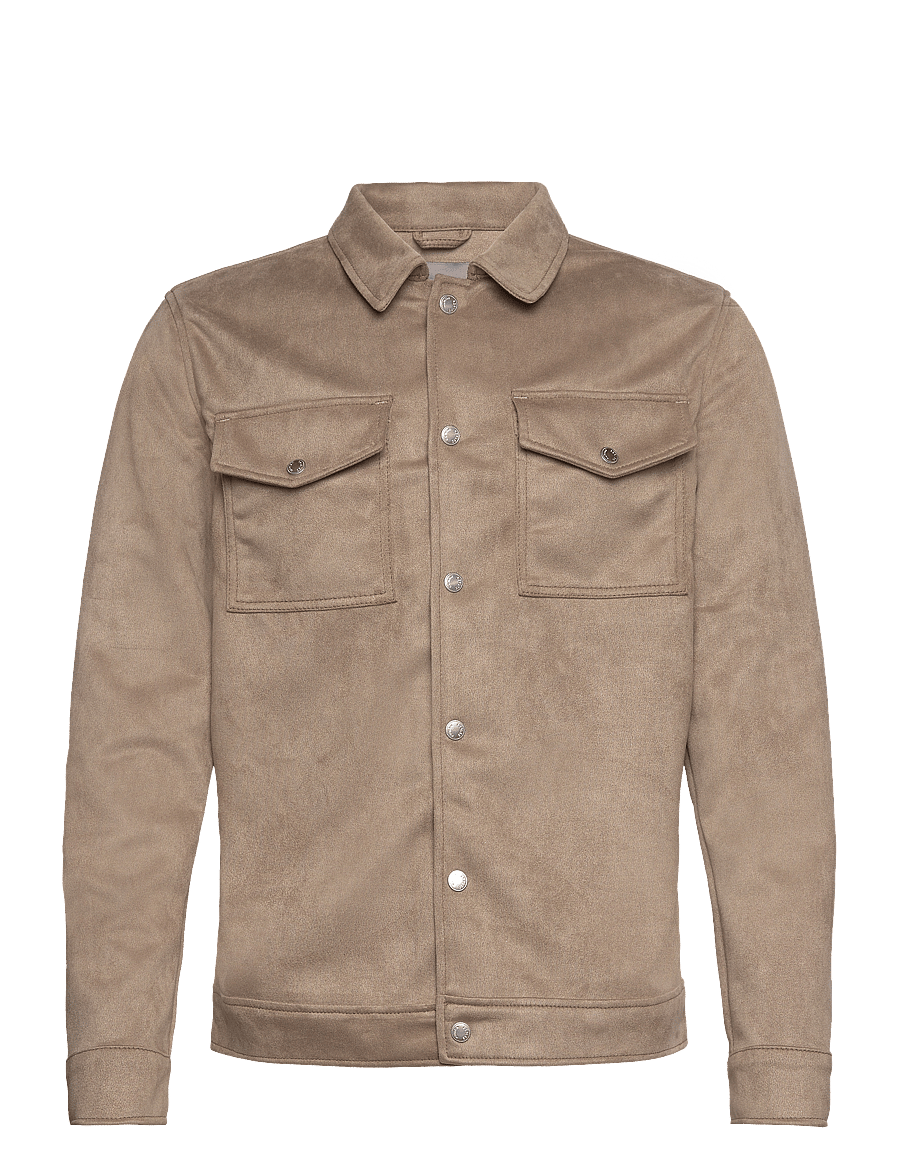 Human Scales - Lenny Vegan Suede Jacket - forårsjakker - lt grey - 0
