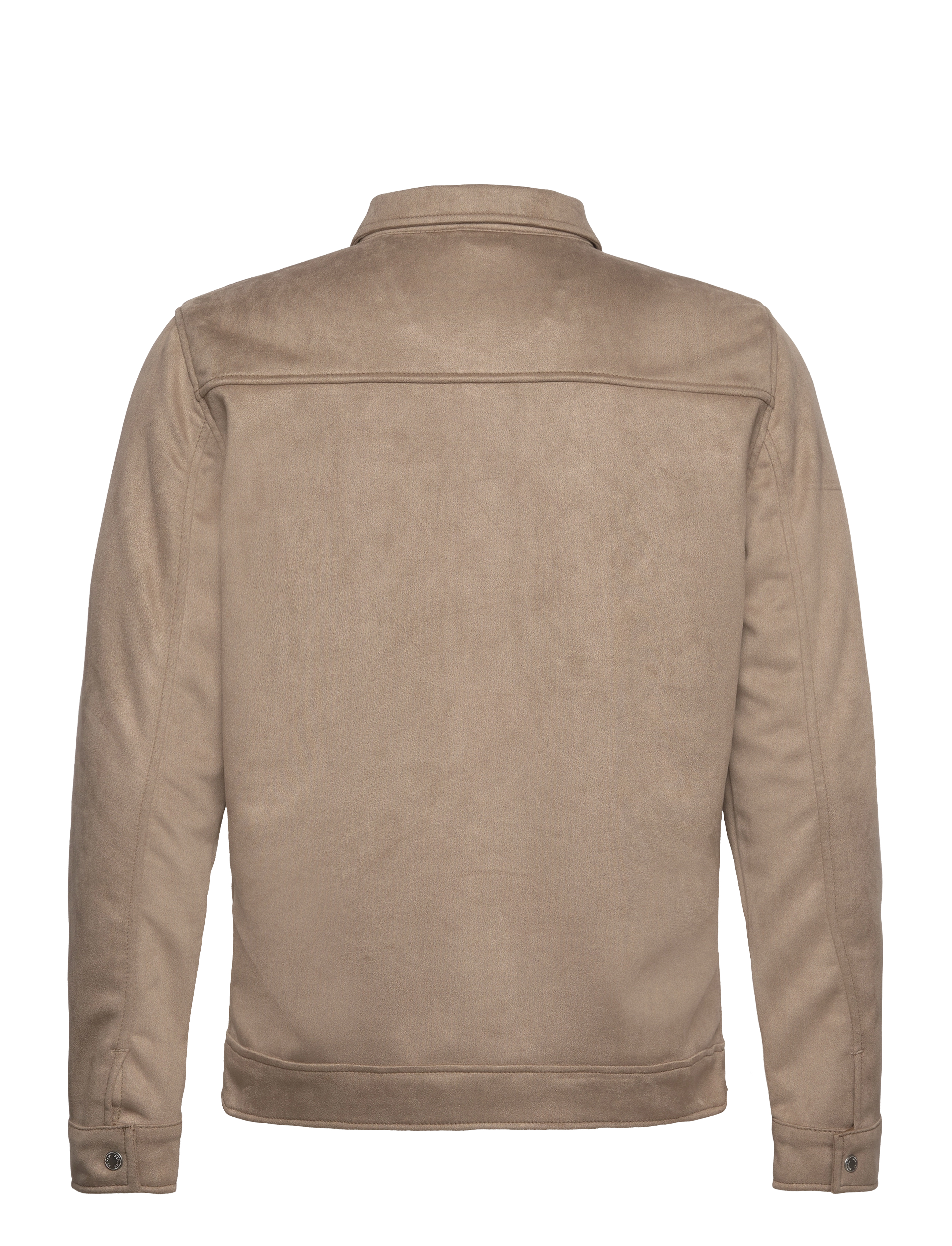 Human Scales - Lenny Vegan Suede Jacket - spring jackets - lt grey - 1