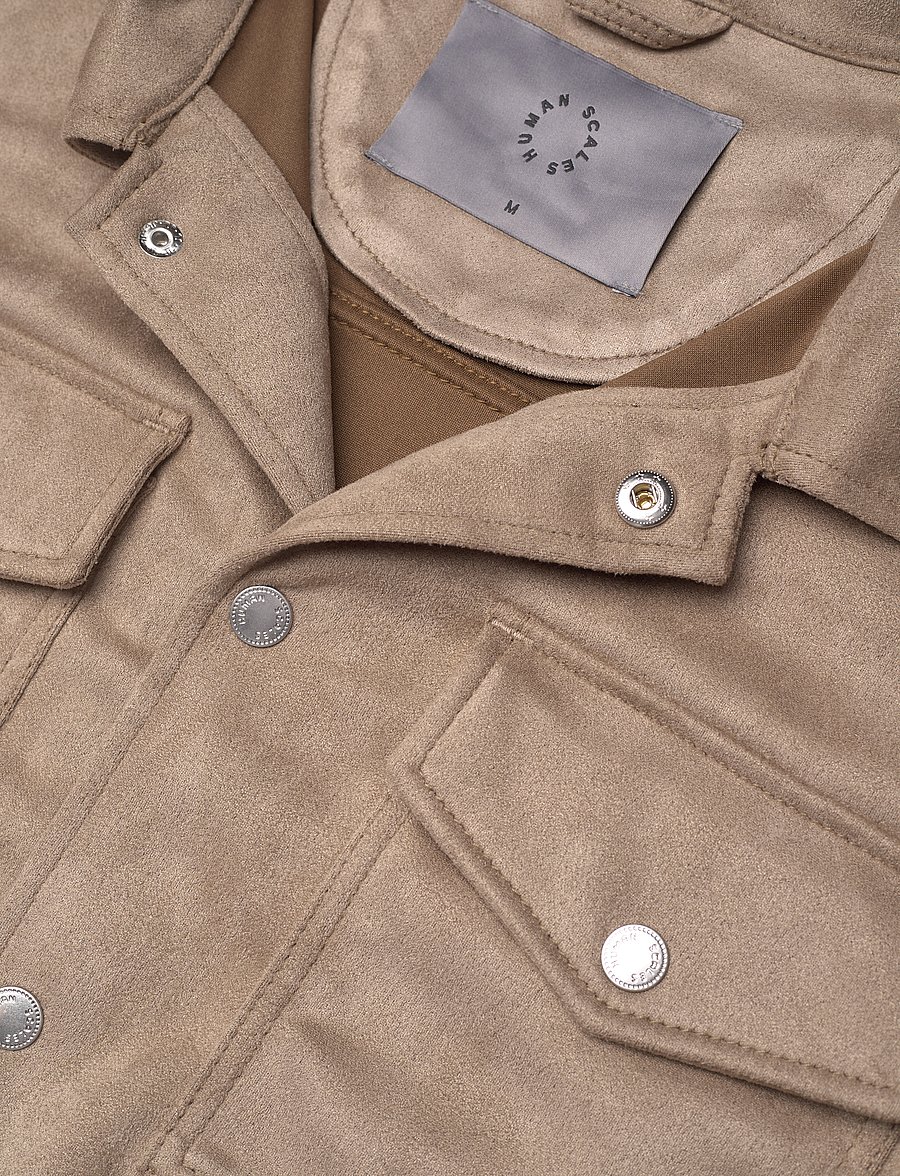 Human Scales - Lenny Vegan Suede Jacket - forårsjakker - lt grey - 2