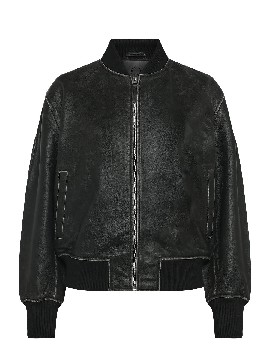 Human Scales - Celina Distressed Jacket - frühlingsjacken - black - 0