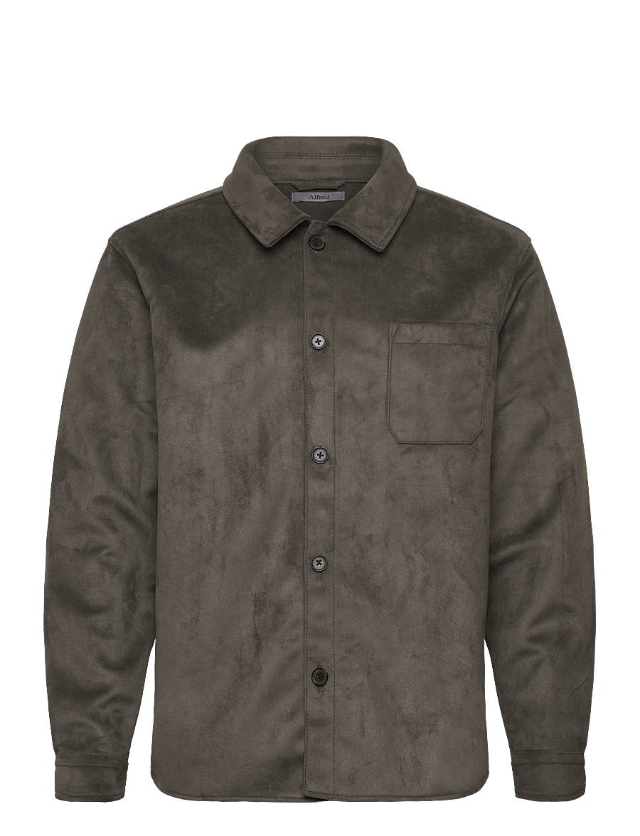 Human Scales - Alfred Vegan Suede Jacket - efterårsjakker - grey - 0