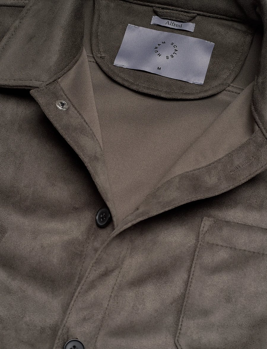 Human Scales - Alfred Vegan Suede Jacket - efterårsjakker - grey - 2