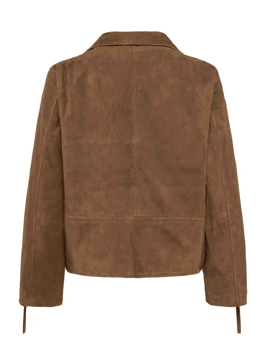 Human Scales - Ellen Suede Jacket - frühlingsjacken - dk. brown - 1