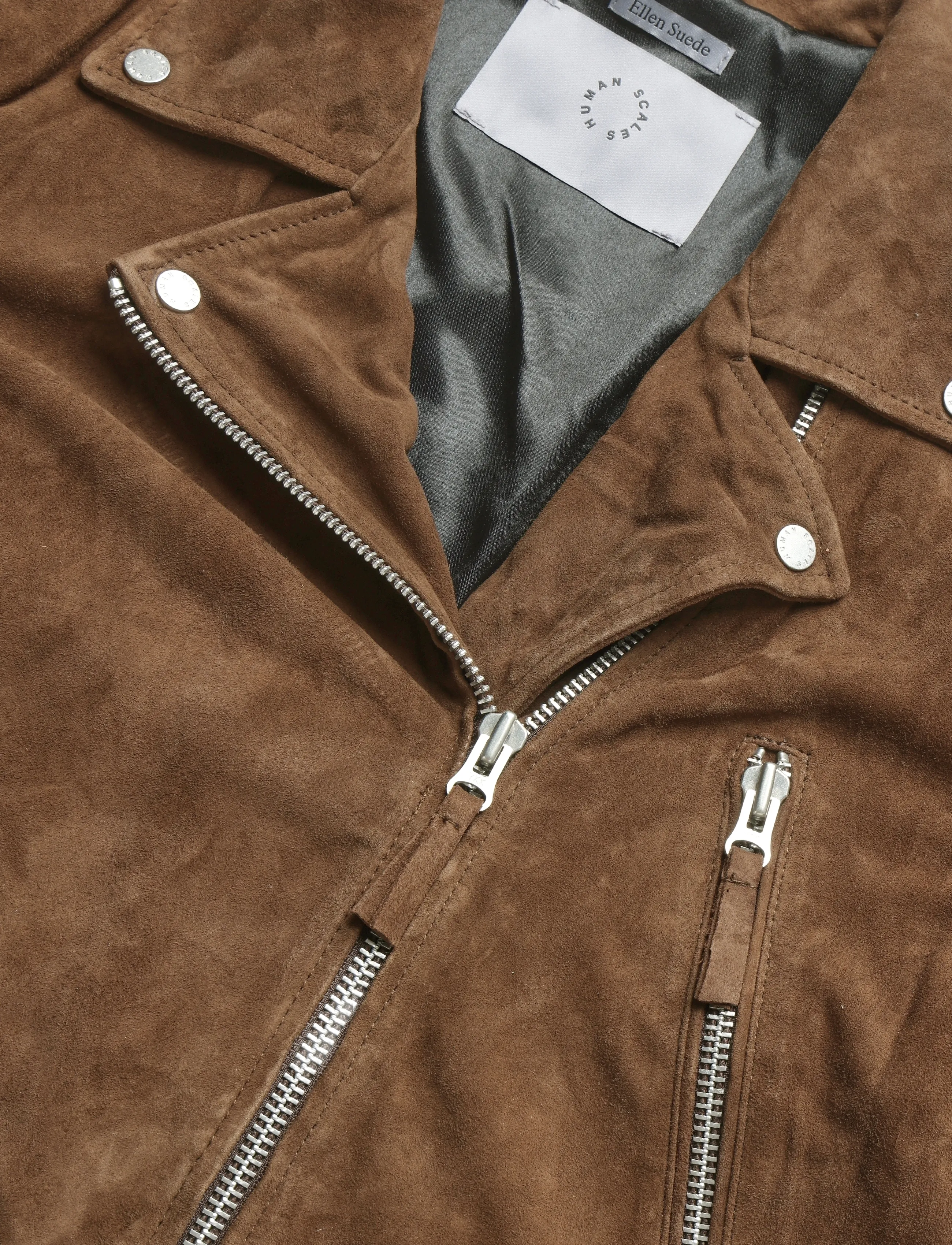 Human Scales - Ellen Suede Jacket - frühlingsjacken - dk. brown - 2