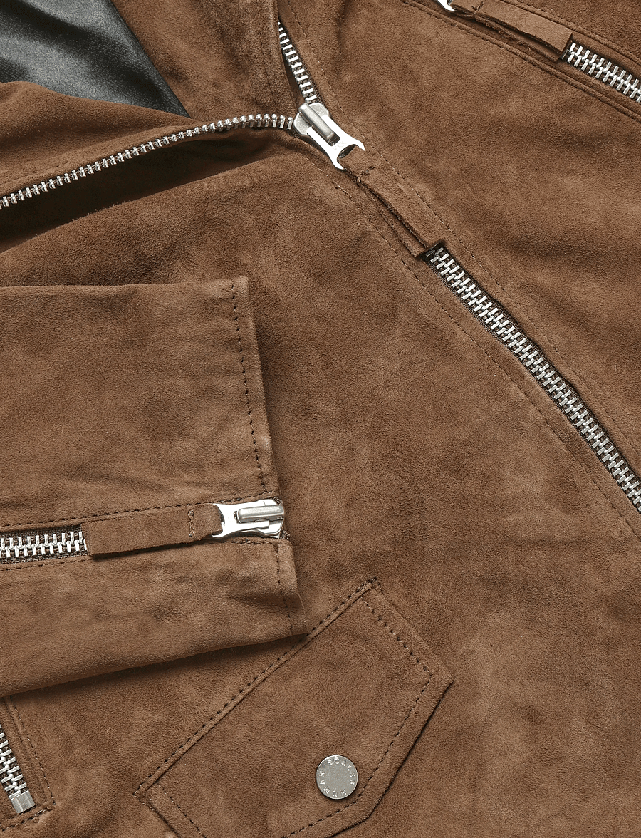 Human Scales - Ellen Suede Jacket - frühlingsjacken - dk. brown - 3
