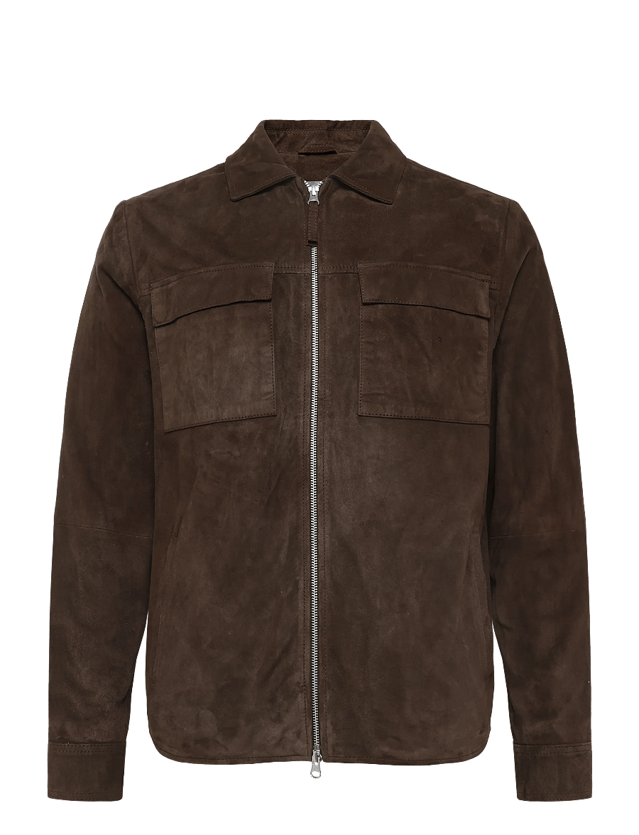 Human Scales - Weston Goat Suede Jacket - vårjackor - dk brown - 0