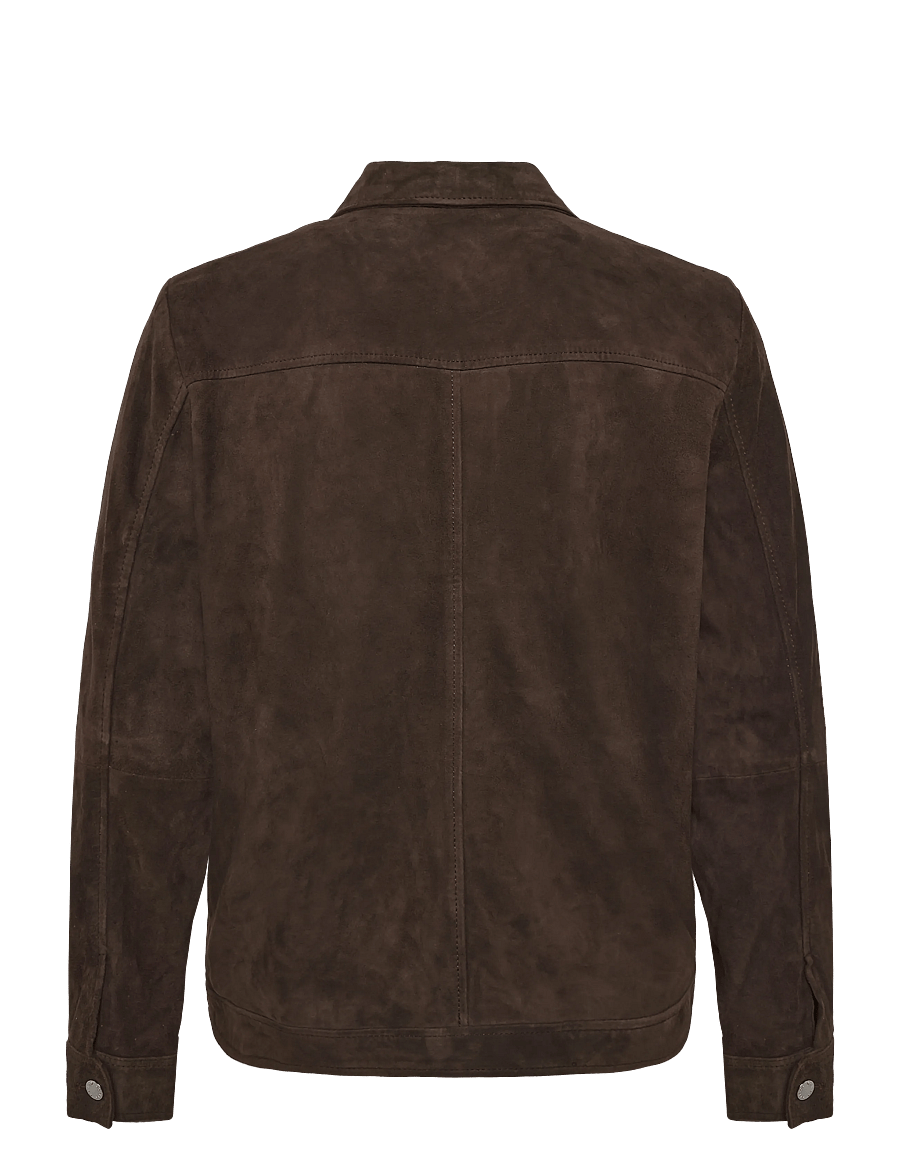 Human Scales - Weston Goat Suede Jacket - vårjackor - dk brown - 1