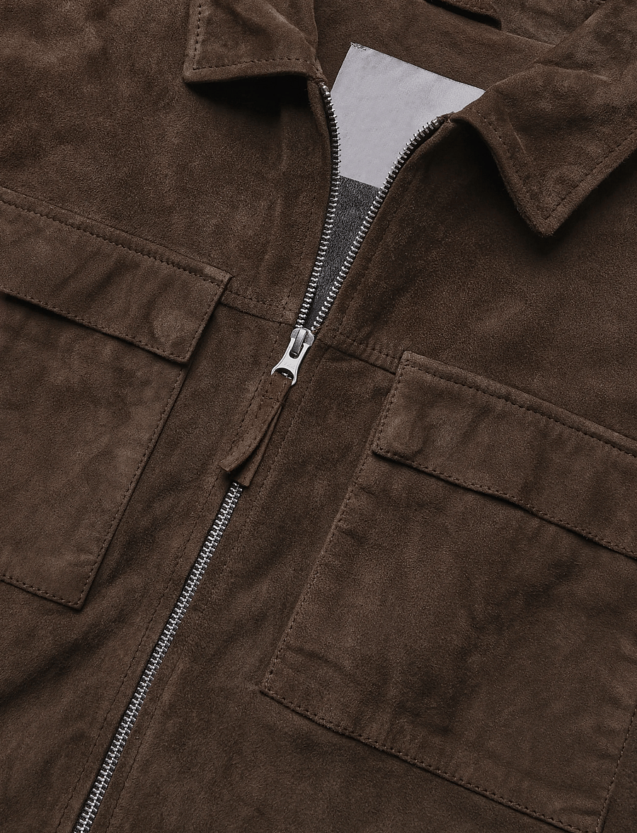 Human Scales - Weston Goat Suede Jacket - vårjackor - dk brown - 2