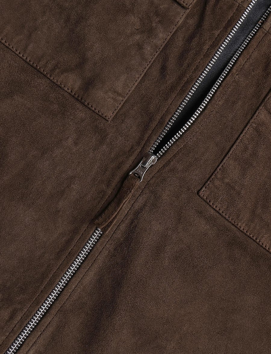 Human Scales - Weston Goat Suede Jacket - vårjackor - dk brown - 3