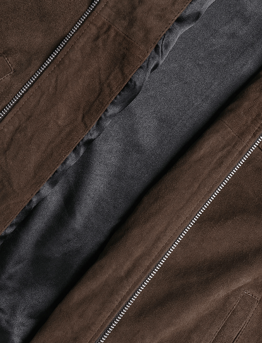 Human Scales - Weston Goat Suede Jacket - vårjackor - dk brown - 4