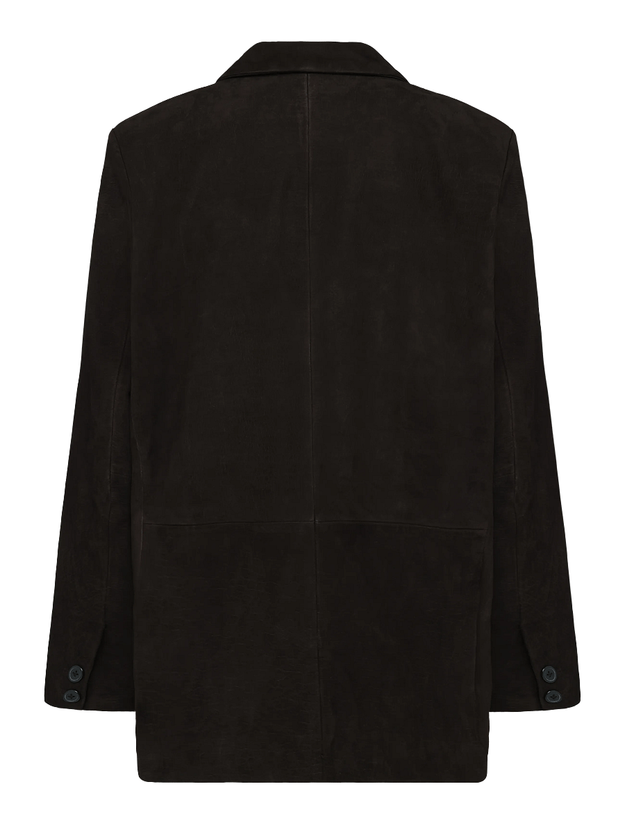 Human Scales - Tova Buffalo Suede Jacket - einreihige blazer - dk. brown - 1