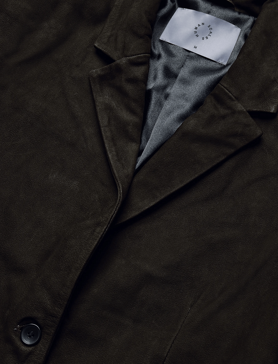 Human Scales - Tova Buffalo Suede Jacket - einreihige blazer - dk. brown - 2