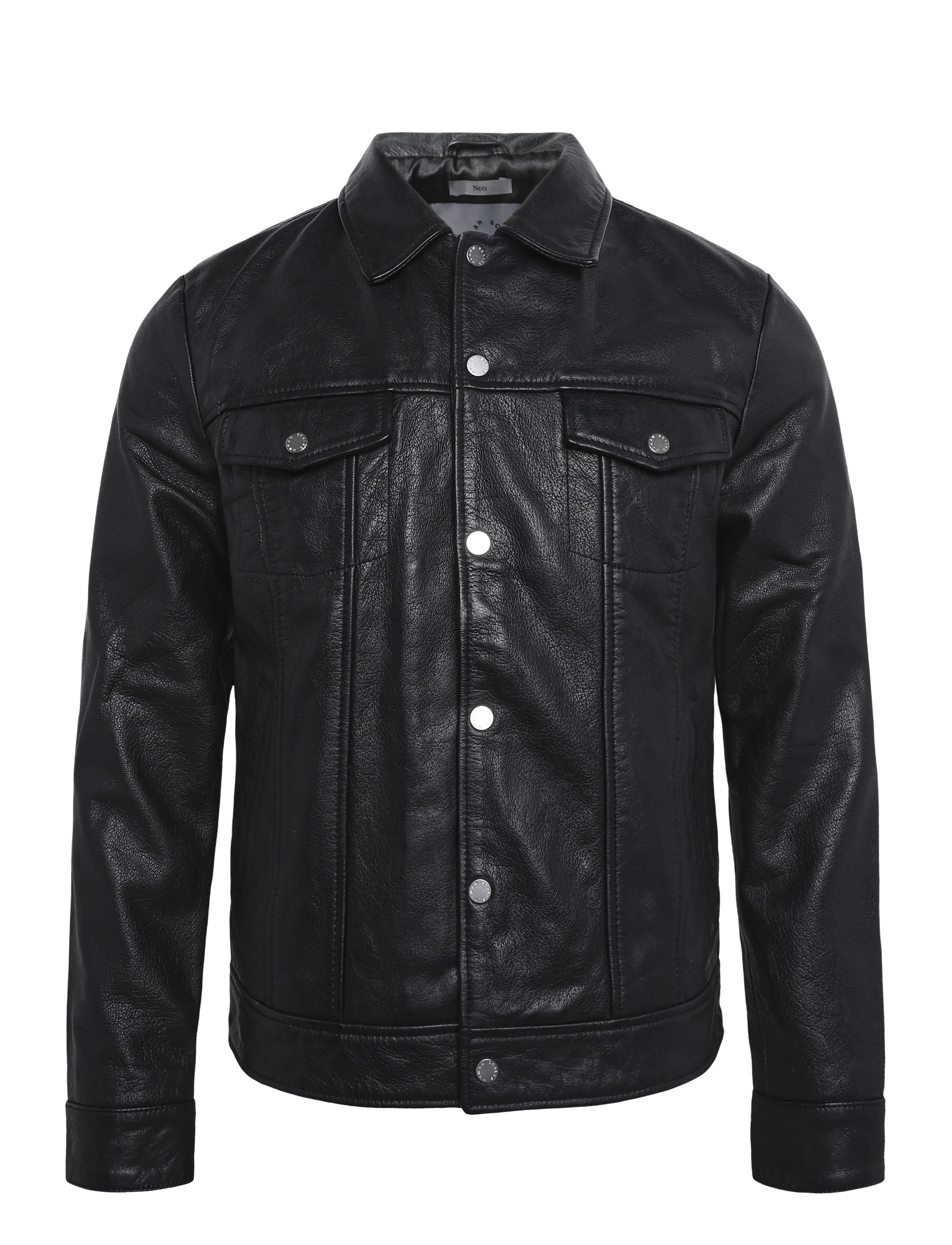 Human Scales Neo Buffalo Jacket, L, Jackets, Schwarz - Leather, Männerswear