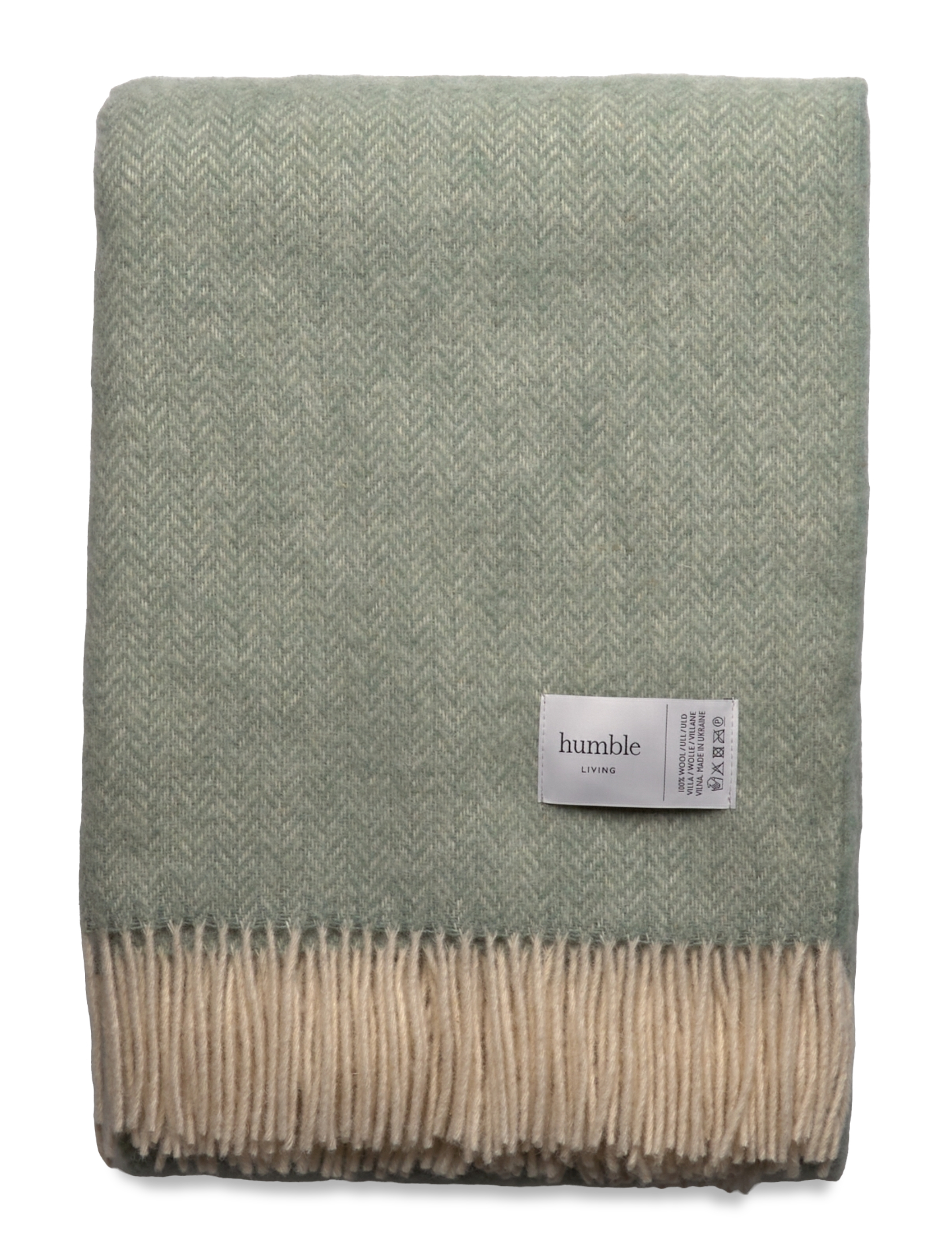 humble LIVING Wool blanket HUMBLE LIVING - Plaider - SMOKE GREEN / green